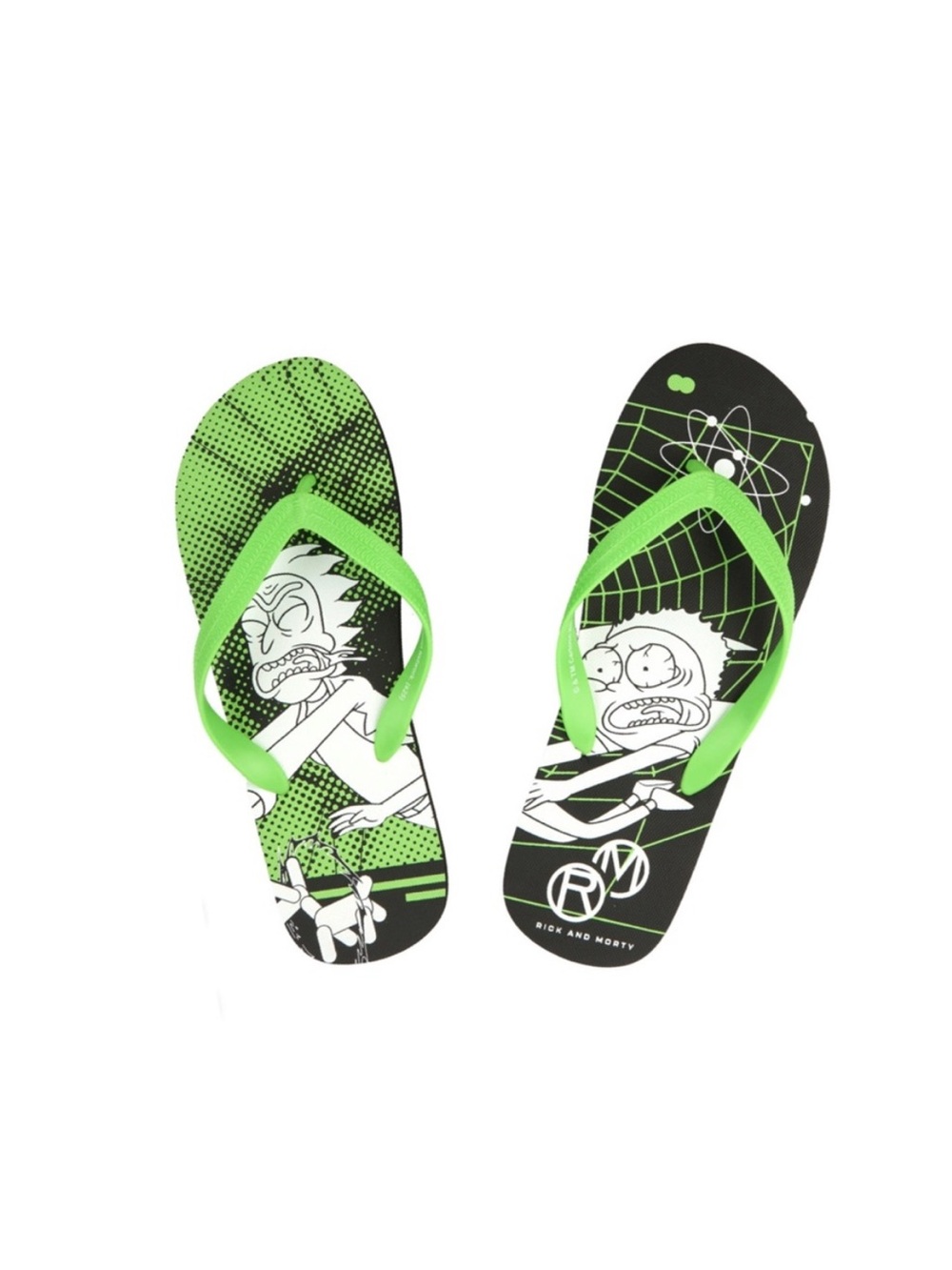 Rick and Morty Graphic Green Flip Flop